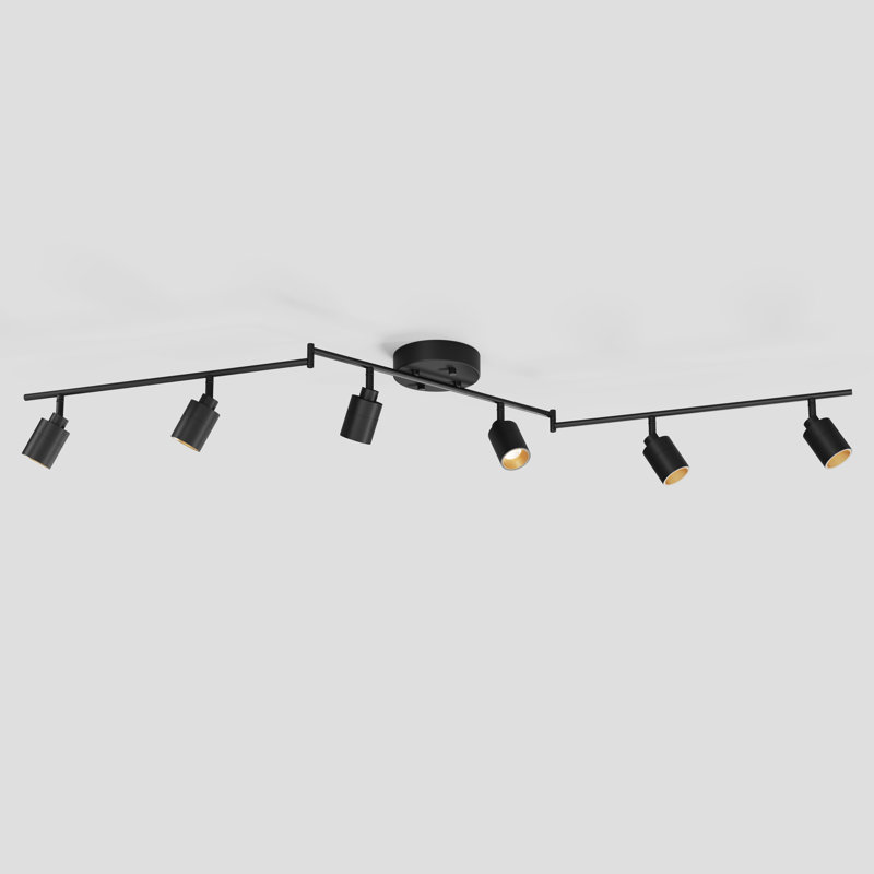 62.2'' 6 -Light Swing Arm Track Track Kit with Dimmable and Adjustable Head, Sand Black