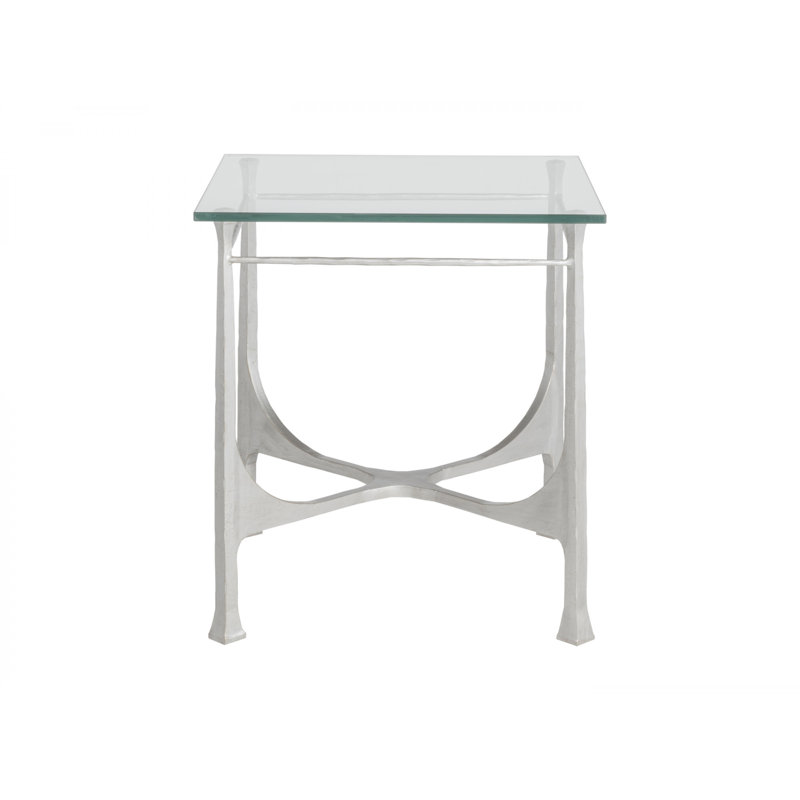 Metal Designs Bruno Square End Table, Argento