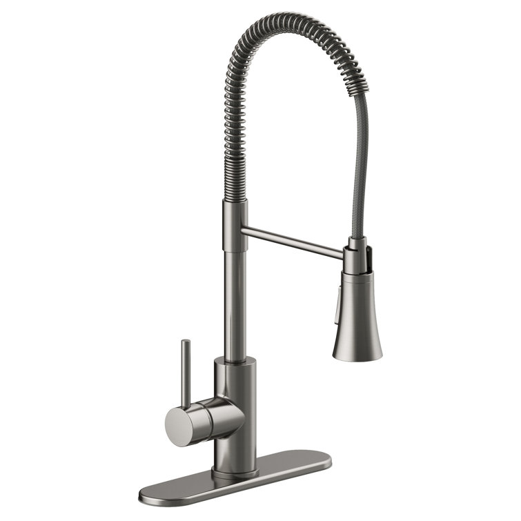 Spencer Modern Pull Down Single Handle Kitchen Faucet with 380-Degree Spout Swivel