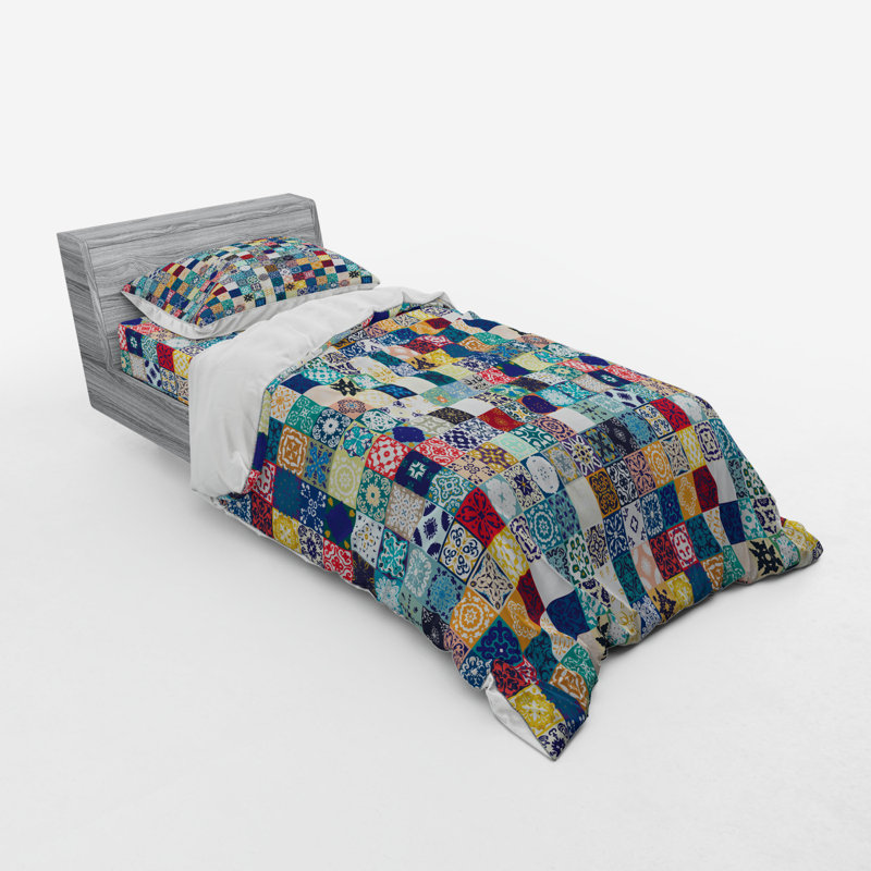 Ensemble de housse de couette en microfibre éclectique, Housse de couette simple + 6 pièces supplémentai