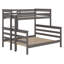 Lit simple superposé au-dessus de grand lit simple avec échelle, lit superposé simple en bois au-dessus de grand lit, converti en 2 lits