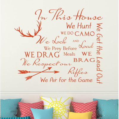 Décalcomanie murale citation règles maison family