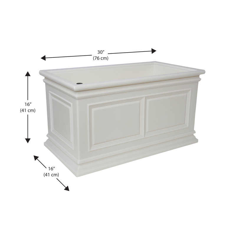 White Large Rectangular Self-Watering Outdoor Planter Box