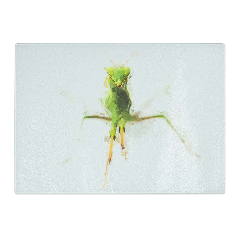 Tempered Glass Praying Mantis Chopping Board, 39 cm W x 28.5 cm L