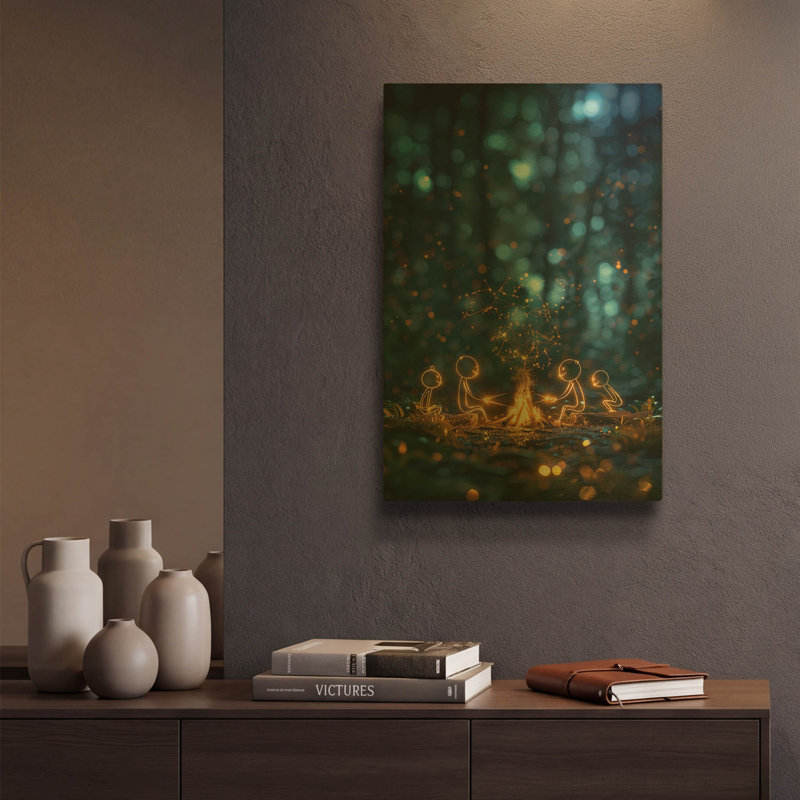 « Amis » par r3darch0n, tableau mural en métal doré, 30,5 x 40,5 cm, 12"x16"