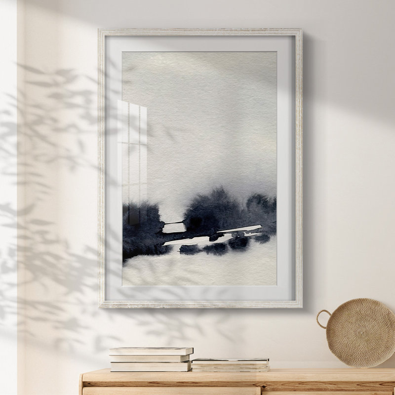 Encre «Bleed Landscape II», impression encadrée, H 19,5 po x l 16,5 po, Blanc