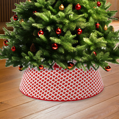 Diamond-Quilted Soft Christmas Tree Collar Skirt