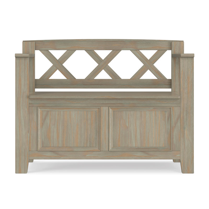 Petit banc de rangement de style transitionnel, Gris