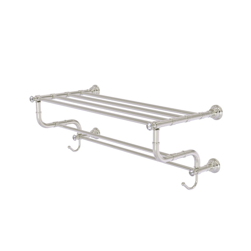 Porte-serviettes mural Freyja, Nickel satiné, H 10,6 po x l 26 po x P 12,5 po