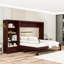 Grand lit escamotable avec rangement réglable, tablette et tiroir - Lit escamotable mural peu encombrant pour petites pièces, noyer-1005180380