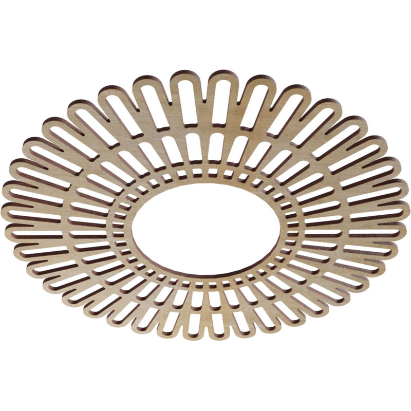 Médaillon de plafond en bois ajouré 28 po x 28 po x P 10 3/8 po x T 1/4 po, Hickory, H 20 po x l 20 po x P 0,38 po