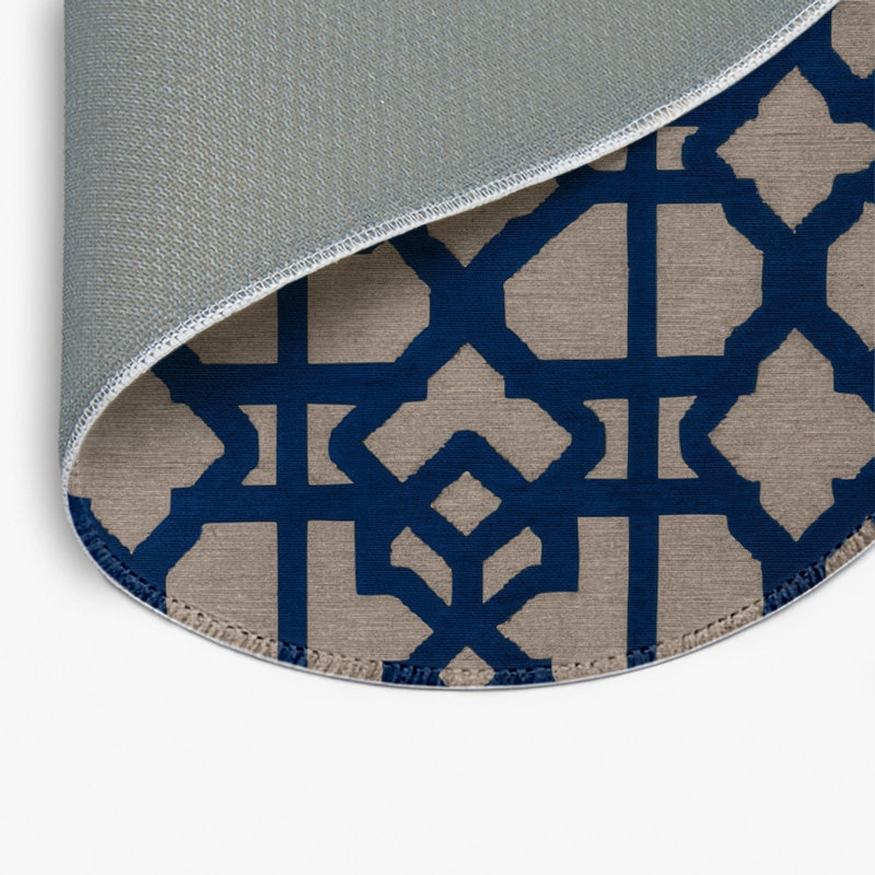 Tapis gris intérieur et extérieur Trellis, Rond 5 pi