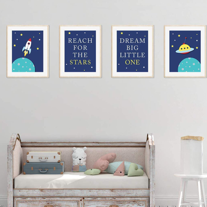 Wisner Rocket Ship, ensemble de 4 impressions sur papier