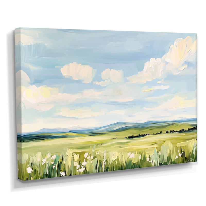 Impression sur toile «Big Sky Horizon Meadows I - Montana», H 12 po x l 20 po, Toile tendue, Ne s’applique pas