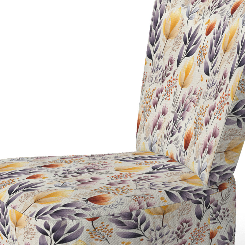 Chaise d'appoint rembourrée bohémienne et éclectique mauve