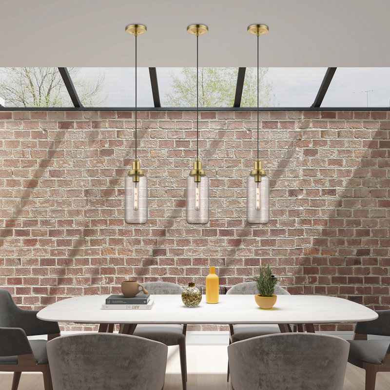 Luminaire suspendu cylindrique simple Leor, Laiton antique