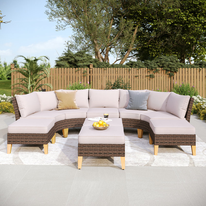 Ensemble de conversation modulaire avec coussins Argyri, Beige