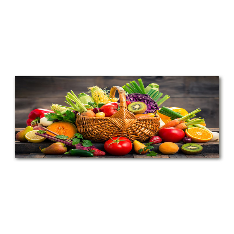 A Basket of Fruit Vegetables 1 Piece Wall Art on Canvas