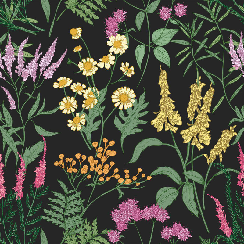 Floral Tile, 2.08' W x 10.42' L