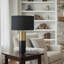 Lighting, 25 po, lampe de table, béton noir, abat-jour noir, contemporain