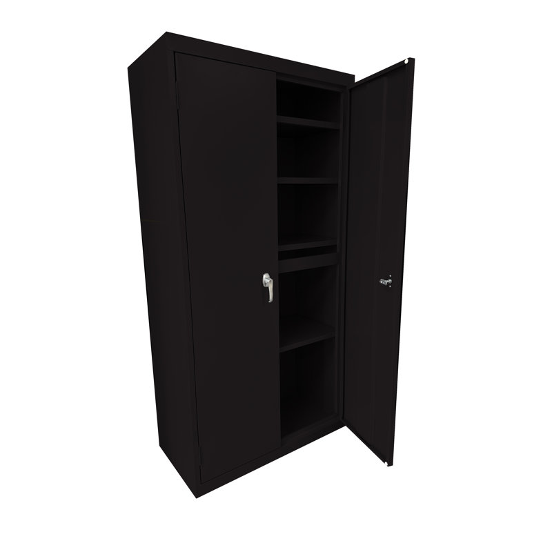 Armoire de rangement en acier soudé Jaylon - l 30 po x P 18 po x H 72 po, Noir