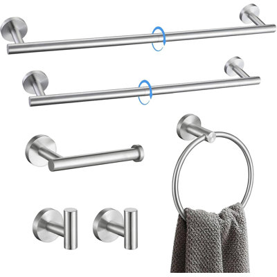 2 ensembles de porte-serviettes pour salle de bain 24 po avec barre à serviettes 15,7 po