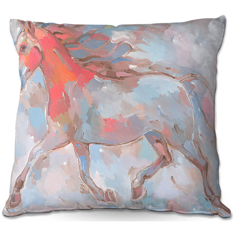 Coussin décoratif à glissières pour les chevaux canapé lisse iii, 18 po x 18 po