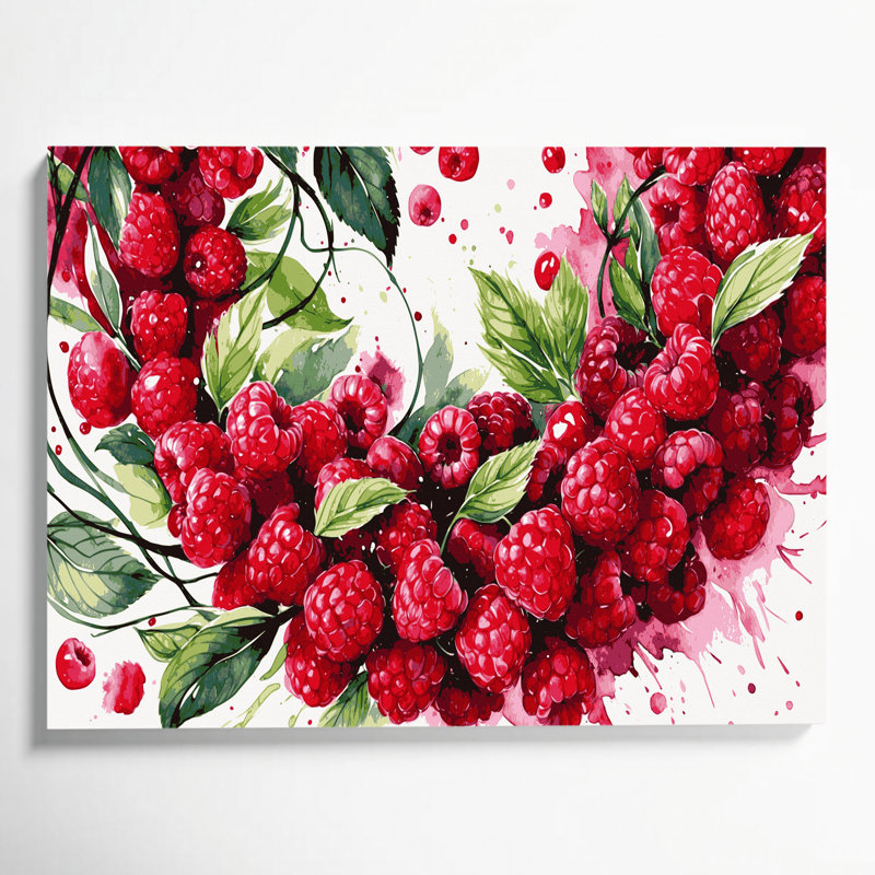 «Fruit framboise rouge», art mural sur toile, H 11 po x l 14 po