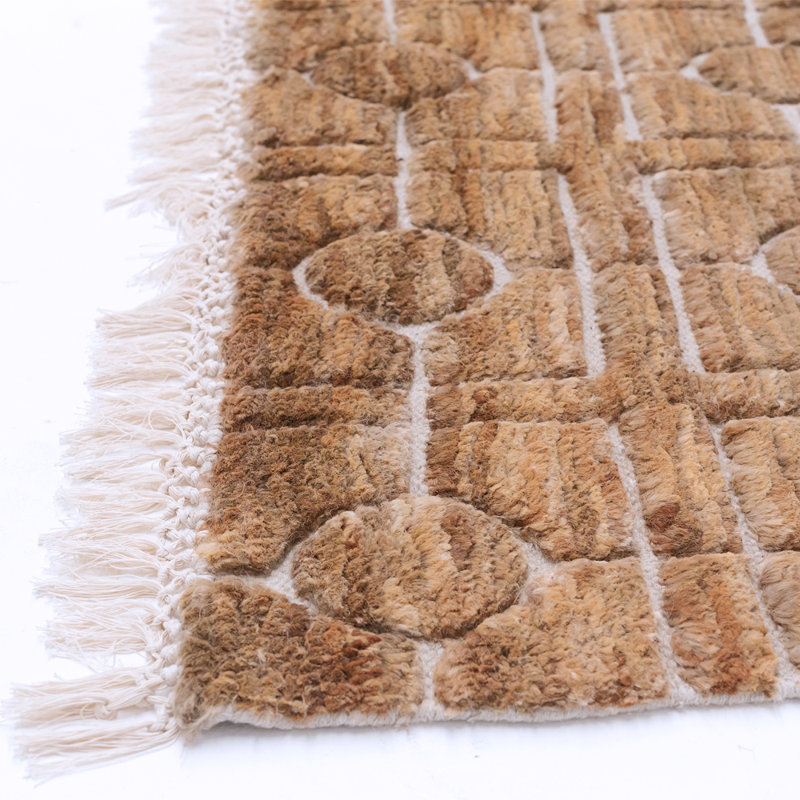 Breezeblock Geometric Area Rug in Straw, Rectangle 9'10" x 13'1"