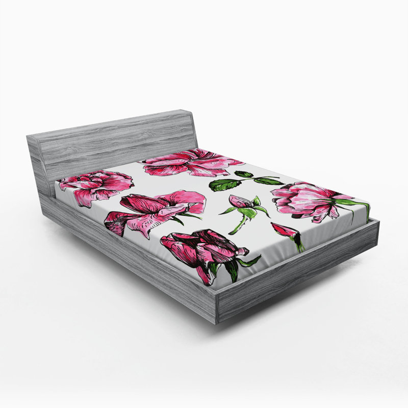 Drap-housse floral floral/fleur, Drap-housse de taille double