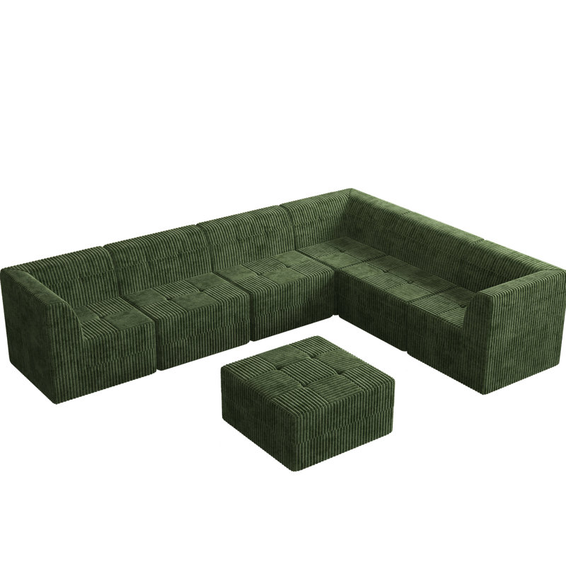 Canapé modulaire pour chambre à coucher, forme de L minimaliste avec sièges, décoration de salon moderne et spacieuse