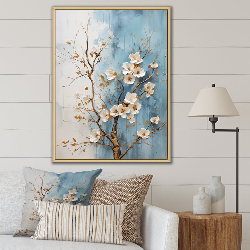 Cornouiller blanc en fleurs, White Picture Framed, 44" H x 34" W