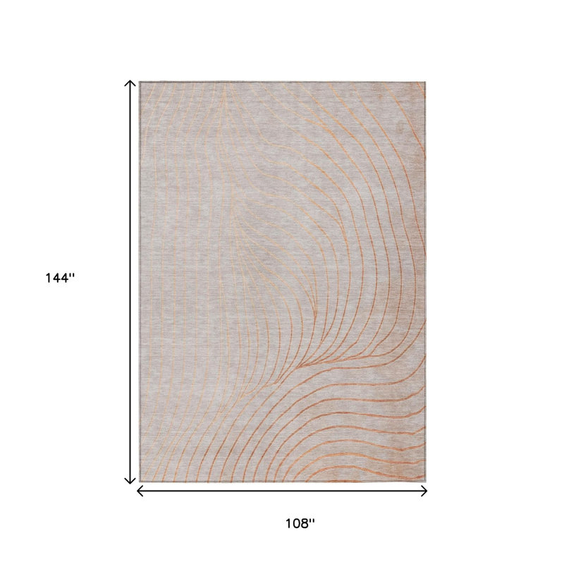 Tapis extérieur lavable intérieur cuivre et argent 9 pi x 12 pi