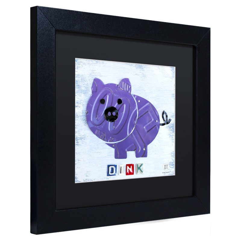 « oink the porc », art encadré Ammara, H 11 po x l 14 po x P 0,5 po