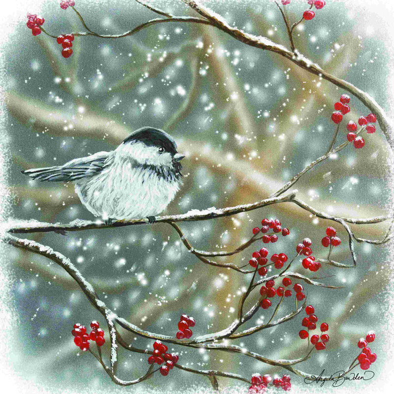 2883396 Snowberry Bird I, H 30 po x l 30 po