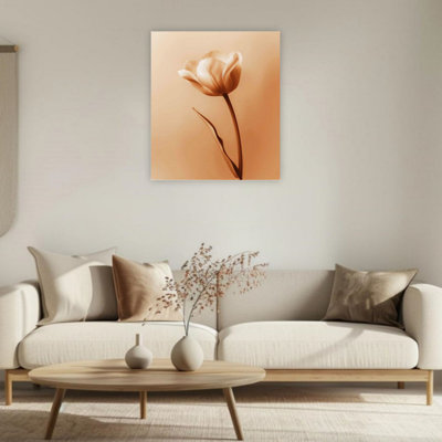 Warm Tulip Flower Unframed Canvas Wall Art  24" X 36"