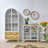 White + Burlywood Solid Wood Display Cases