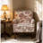 Red And White Floral Side Chair With Decorative Nailhead Trim, Solid Wood Legs, High - Resiliency Foam, Versatile For Living Room, 29.19 In Depth