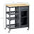Rolling Kitchen Island With Storage, Kitchen Cart With 4-Bottle Wine Rack, Bar Cart With Stemware Holder, Shelves-13748955-13748965