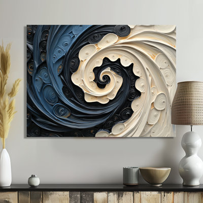 Abstrait vortex cosmique noir et blanc I - Collages abstraits, art mural