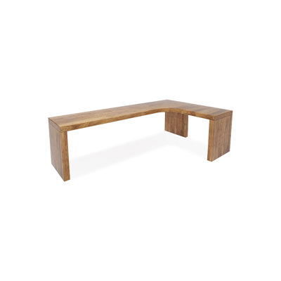 Bureau en bois massif en L Burlywood
