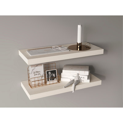 Floating Shelves, Light Brown, 2 Shelves, 1.50" H
