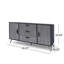 Console de buffet avec 3 tiroirs, 2 portes, 59 pouces, fer, bois gris