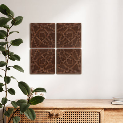 Package: Frank Lloyd Wright Luxfer Prism 8" x 8" Tile Plaques Set of 4