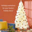 Arbre de Noël artificiel 7,5 pi avec 500 branches chaudes, 1346 pointes, blanc, facile à assembler et à ranger