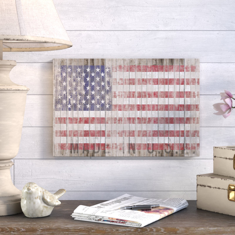 «American Flag I», impression, H 12 po x l 18 po x P 1,5 po, Toile
