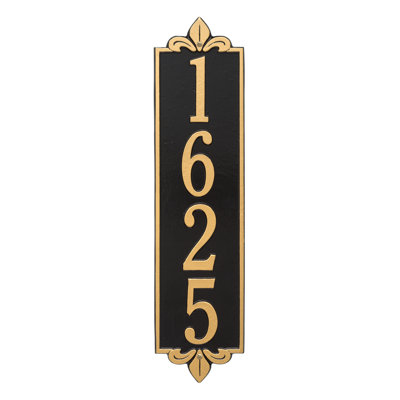 Lyon Personalized Vertical Estate 4-Line Wall Address Plaque