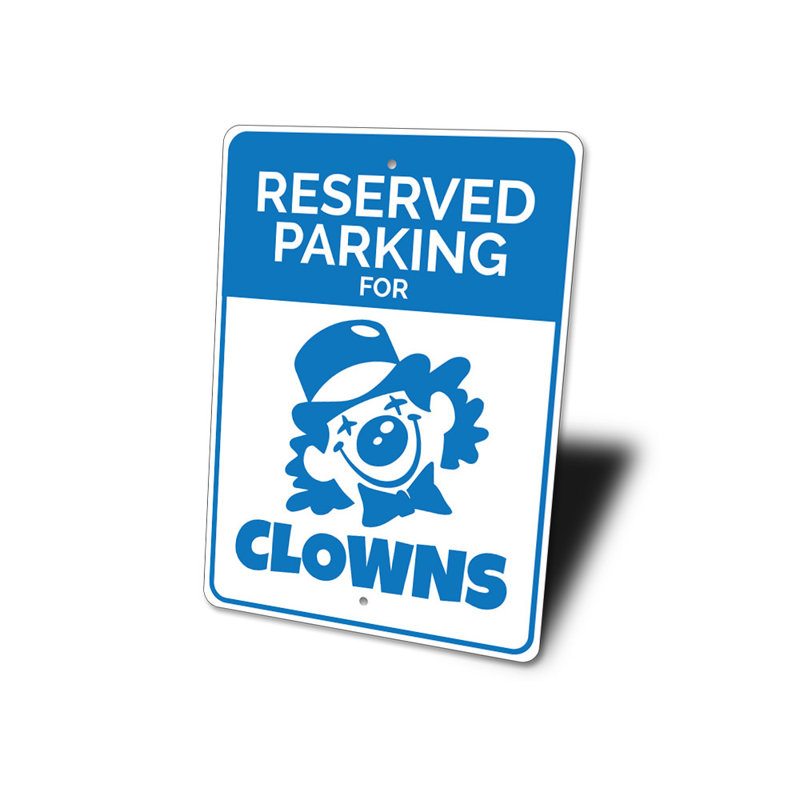 Enseigne de clown en aluminium, H 14 po x l 10 po x P 0,04 po