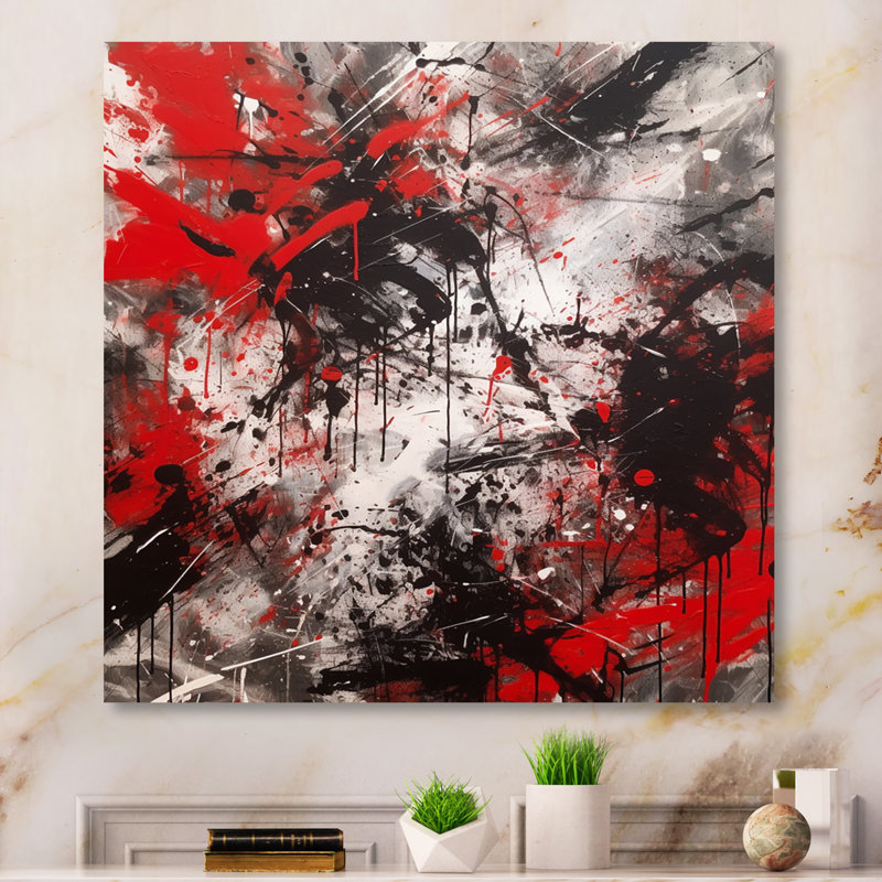 Capobianco abstrait grafiti, H 30 po x l 30 po x P 1 po, Toile tendue