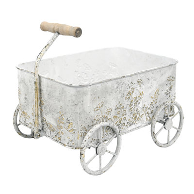 Vintage Metal Wheelbarrow Planter